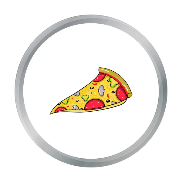 Icona pizza italiana in stile cartone animato isolata su sfondo bianco. Italia paese simbolo stock vettore illustrazione . — Vettoriale Stock