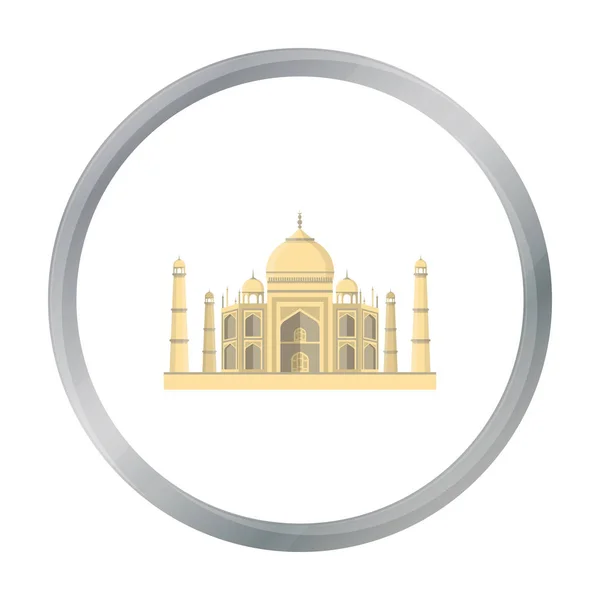 Taj Mahal icono en estilo de dibujos animados aislado sobre fondo blanco. India símbolo stock vector ilustración . — Vector de stock
