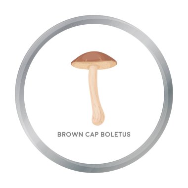 Kahverengi kap çörek simgesi beyaz arka plan üzerinde izole karikatür tarzı. Mantar sembol stok vektör çizim.