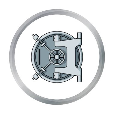 Banka tonoz simgesi beyaz arka plan üzerinde izole karikatür tarzı. Para ve Finans sembol stok vektör çizim.