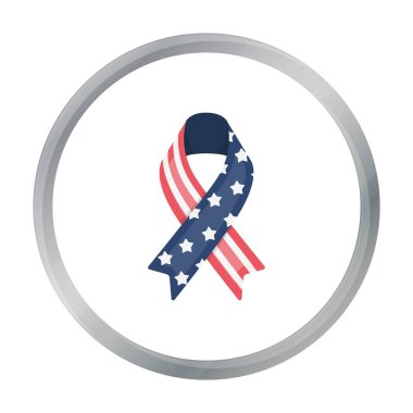 Vatansever kurdele simgesi beyaz arka plan üzerinde izole karikatür tarzı. Vatansever gün sembol stok vektör çizim.