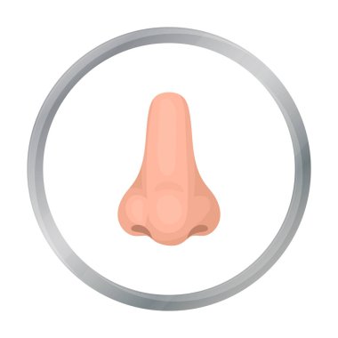 Burun simgesi beyaz arka plan üzerinde izole karikatür tarzı. Vücut sembol stok vektör çizim parçası.