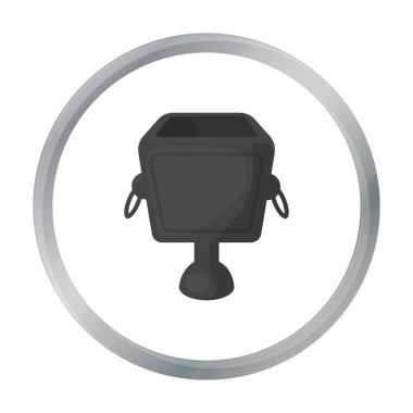 Çöp kutusu simgesini beyaz arka plan üzerinde izole karikatür tarzı. Parksymbol hisse senedi vektör çizim.