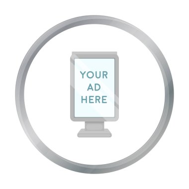 Afiş Çerçevesi simgesi beyaz arka plan üzerinde izole karikatür tarzı. Park sembol stok vektör çizim.