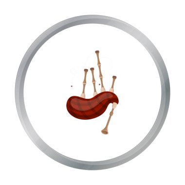 Bagpipes simgesi beyaz arka plan üzerinde izole karikatür tarzı. Müzik aletleri hisse senedi vektör çizim sembolü