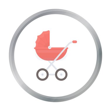 Bebek taşıma simgesi beyaz arka plan üzerinde izole karikatür tarzı. Gebelik sembol stok vektör çizim.