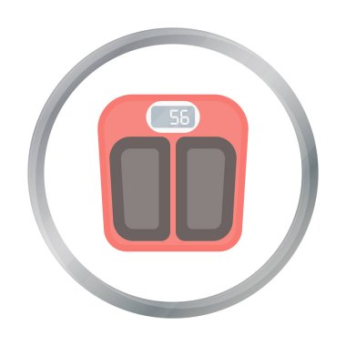 Ölçek simgesi beyaz arka plan üzerinde izole karikatür tarzı. Gebelik sembol stok vektör çizim.