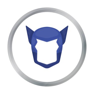 Süper kahraman s kask simgesi beyaz arka plan üzerinde izole karikatür tarzı. Süper kahraman s maskesi sembol stok vektör çizim.