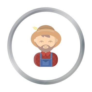 Çiftçi çizgi film simgesi. Gösterim amacıyla web ve mobil tasarım.