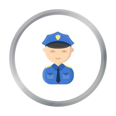 Polis çizgi film simgesi. Gösterim amacıyla web ve mobil tasarım.