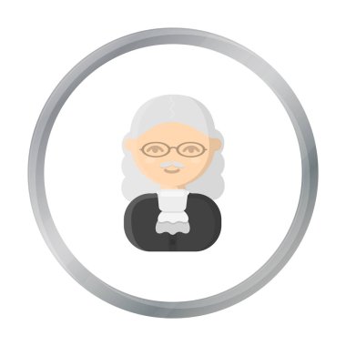 Yargıç çizgi film simgesi. Gösterim amacıyla web ve mobil tasarım.