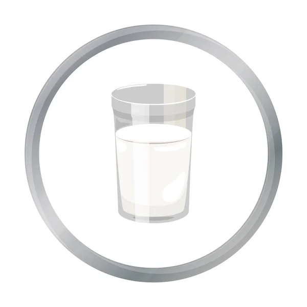 Vetro di icona del latte in stile cartone animato isolato su sfondo bianco. Illustrazione vettoriale del prodotto a base di latte e del simbolo dolce . — Vettoriale Stock