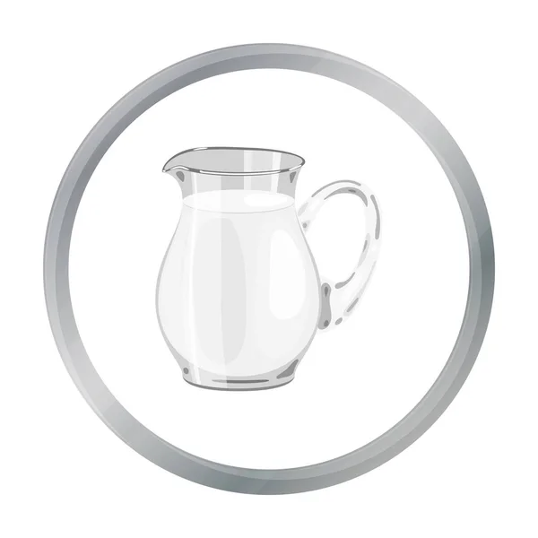 Jarra de vidrio de icono de la leche en estilo de dibujos animados aislados sobre fondo blanco. Producto lácteo y símbolo dulce stock vector ilustración . — Vector de stock