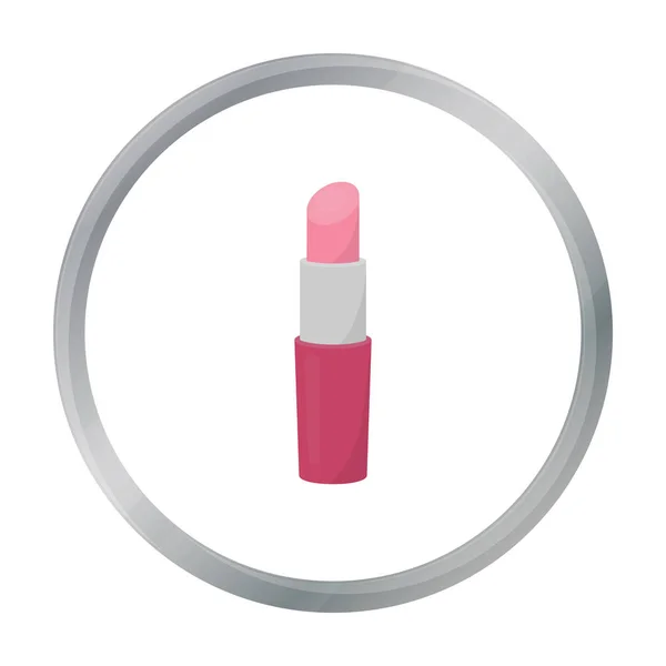Icône rouge à lèvres en style dessin animé isolé sur fond blanc. Illustration vectorielle de stock de symbole de maquillage . — Image vectorielle