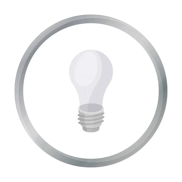 Значок лампочки в мультяшном стиле изолирован на белом фоне. Векторная иллюстрация источника света — стоковый вектор