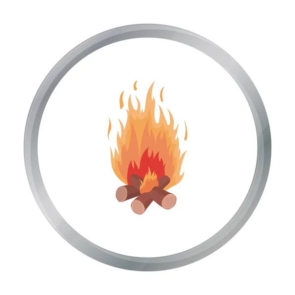 Ícone de fogueira em estilo cartoon isolado no fundo branco. Fonte de luz símbolo estoque vetor ilustração — Vetor de Stock