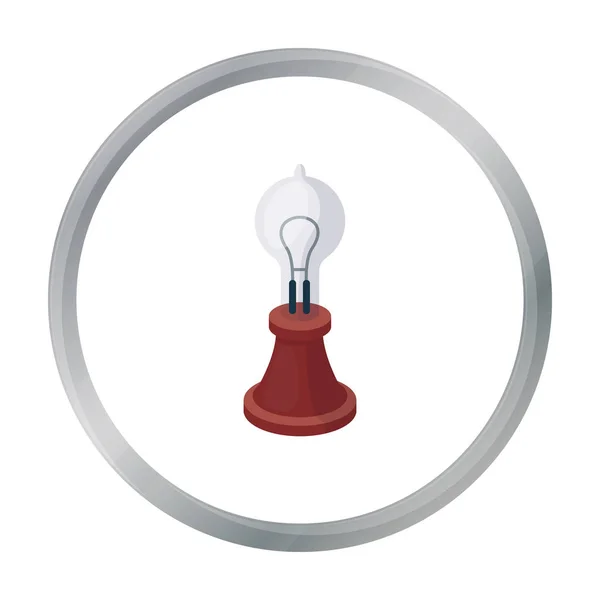 Icône de lampe Edisons en style dessin animé isolé sur fond blanc. Image vectorielle du symbole de source lumineuse — Image vectorielle
