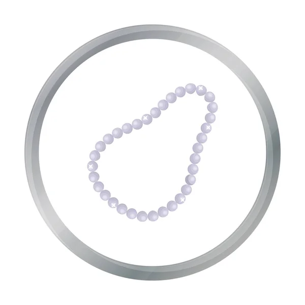 Icono de collar de perlas en estilo de dibujos animados aislados sobre fondo blanco. Joyería y accesorios símbolo stock vector ilustración . — Vector de stock