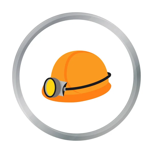 Miners helmet icon in cartoon style isolated on white background. Mine symbol stock vector illustration. — Stock Vector