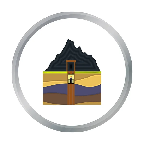 Minenschacht-Symbol im Cartoon-Stil isoliert auf weißem Hintergrund. Minensymbol Aktienvektor Illustration. — Stockvektor