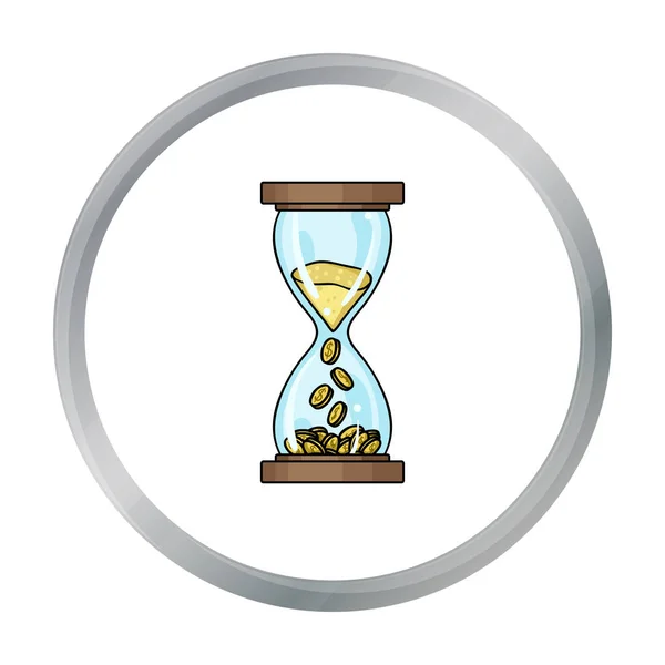 Time Is Money icona in stile cartone animato isolato su sfondo bianco. Illustrazione vettoriale del simbolo monetario e finanziario . — Vettoriale Stock