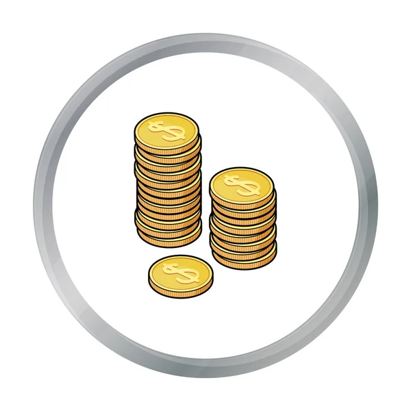 Golden coins icon in cartoon style isolated on white background. Money and finance symbol stock vector illustration. — Stock Vector