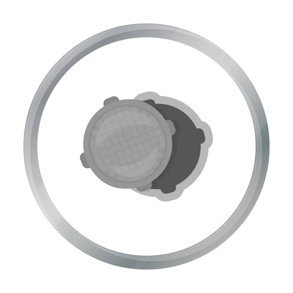 Icône de trou d'homme en style dessin animé isolé sur fond blanc. Plomberie symbole stock vecteur illustration . — Image vectorielle