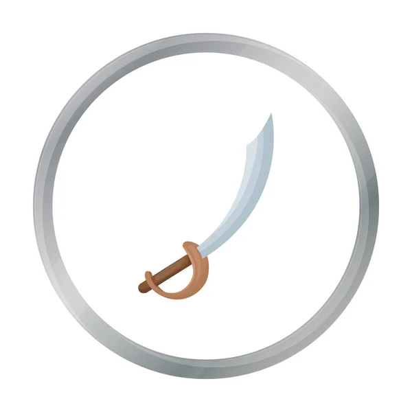 Piraat sabel pictogram in cartoon stijl geïsoleerd op een witte achtergrond. Piraten symbool voorraad vectorillustratie. — Stockvector