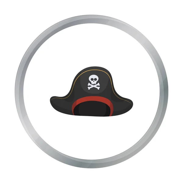 Piratenhut mit Totenkopf-Ikone im Cartoon-Stil isoliert auf weißem Hintergrund. Piraten Symbol Aktienvektor Illustration. — Stockvektor