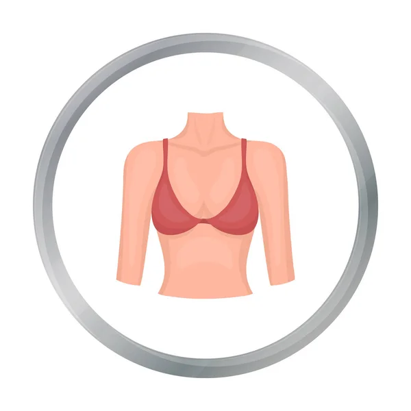 Het pictogram van de borst in cartoon stijl geïsoleerd op een witte achtergrond. Deel van het lichaam symbool voorraad vectorillustratie. — Stockvector