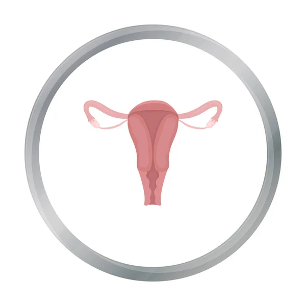 Baarmoeder pictogram in cartoon stijl geïsoleerd op een witte achtergrond. Organen symbool voorraad vectorillustratie. — Stockvector