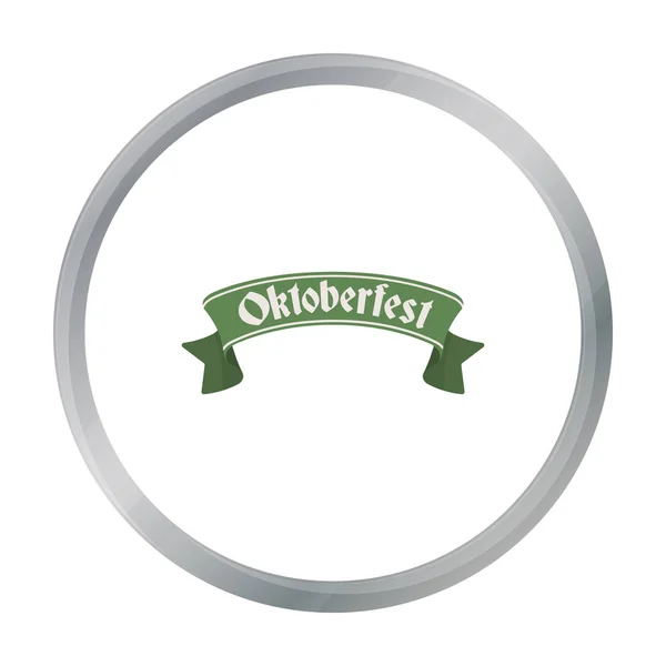 Icono de bandera Oktoberfest en estilo de dibujos animados aislado sobre fondo blanco. Oktoberfest símbolo stock vector ilustración . — Vector de stock