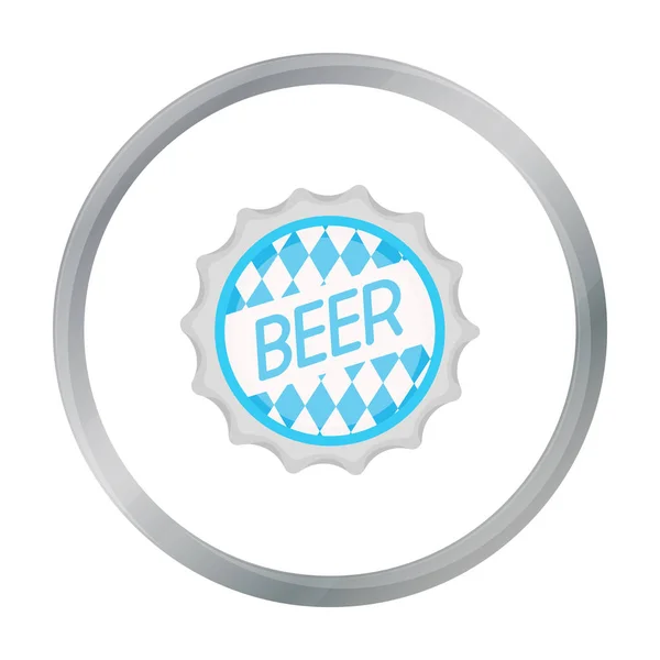 Icône de bouchon de bouteille dans le style dessin animé isolé sur fond blanc. Illustration vectorielle du symbole Oktoberfest . — Image vectorielle