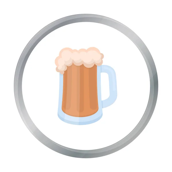 Icono de taza de cerveza en estilo de dibujos animados aislado sobre fondo blanco. Oktoberfest símbolo stock vector ilustración . — Archivo Imágenes Vectoriales