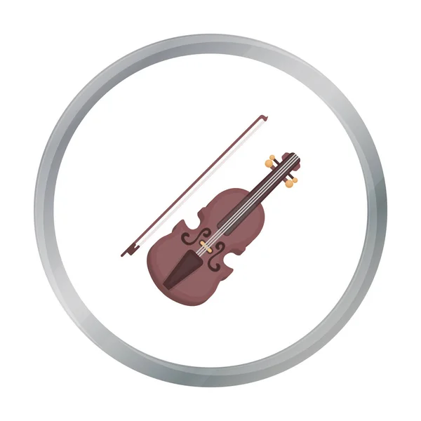 Violin icon in cartoon style isolated on white background. Musical instruments symbol stock vector illustration — Stock Vector