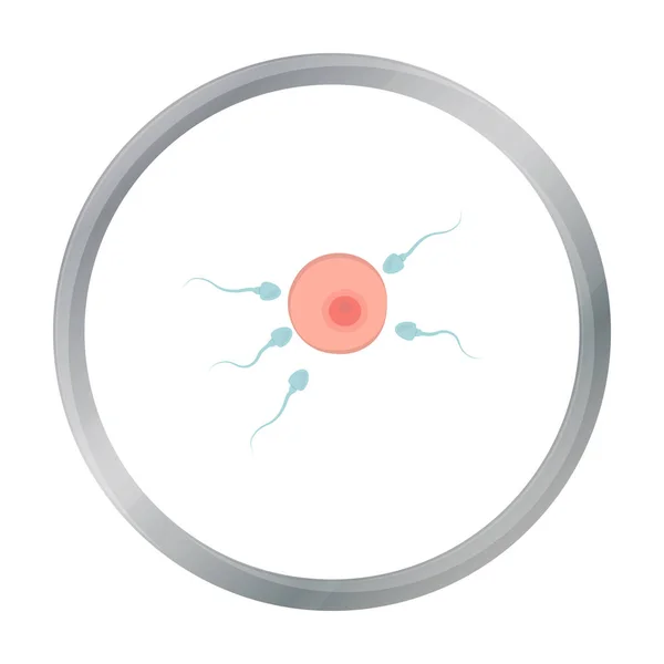 Icono de fertilización en estilo de dibujos animados aislado sobre fondo blanco. Embarazo símbolo stock vector ilustración . — Vector de stock