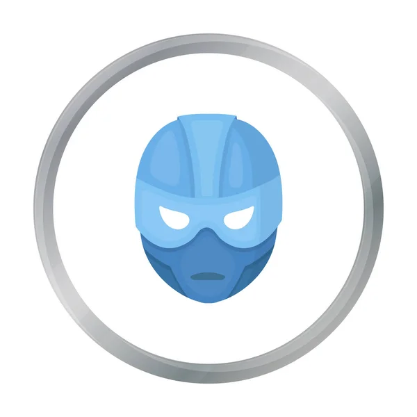 Icona del casco del supereroe in stile cartone animato isolato su sfondo bianco. Illustrazione vettoriale del simbolo della maschera del supereroe . — Vettoriale Stock