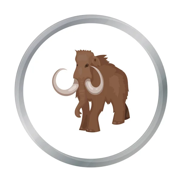 Icono de mamut lanudo en estilo de dibujos animados aislado sobre fondo blanco. Edad de piedra símbolo stock vector ilustración . — Vector de stock