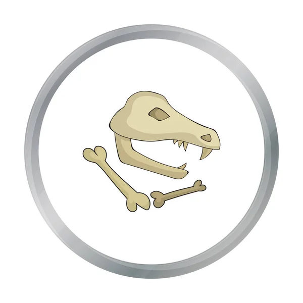 Dinosaurus fossielen pictogram in cartoon stijl geïsoleerd op een witte achtergrond. Steentijd symbool voorraad vectorillustratie. — Stockvector