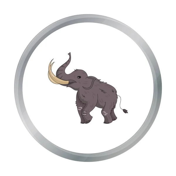 Woolly mammoth icon in cartoon style isolated on white background. Stone age symbol stock vector illustration. — Stock Vector