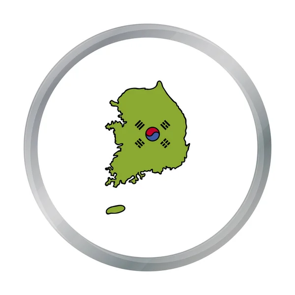 Ícone da Coreia do Sul em estilo cartoon isolado no fundo branco. Coreia do Sul símbolo estoque vetor ilustração . — Vetor de Stock