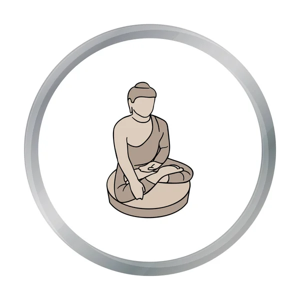 Ikon Buddha duduk dalam gaya kartun yang terisolasi pada latar belakang putih. Ilustrasi vektor saham simbol Korea Selatan . - Stok Vektor