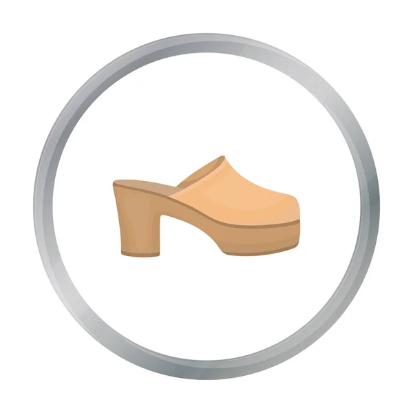 Klogs icona in stile cartone animato isolato su sfondo bianco. Scarpe simbolo stock vettore illustrazione . — Vettoriale Stock