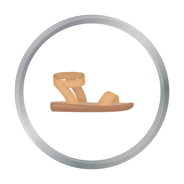 Woman sandals icon in cartoon style isolated on white background. Shoes symbol stock vector illustration. — Stock Vector