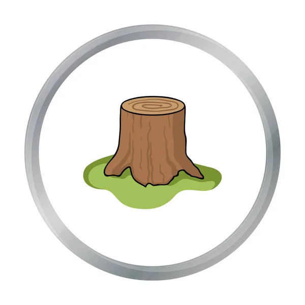 Εικονίδιο κούτσουρο δέντρο σε ύφος κινούμενων σχεδίων που απομονώνονται σε λευκό φόντο. Πριονιστήριο και ξυλείας εικονογράφηση διάνυσμα απόθεμα σύμβολο. — Διανυσματικό Αρχείο