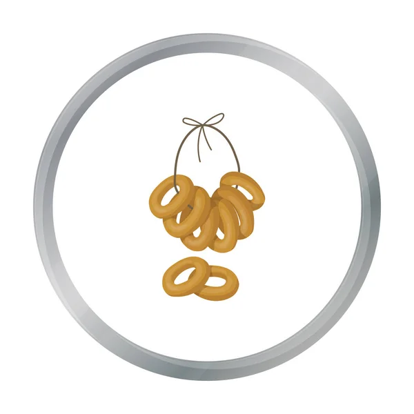 Icône de donut national russe en style dessin animé isolé sur fond blanc. Illustration vectorielle du symbole du pays russe . — Image vectorielle