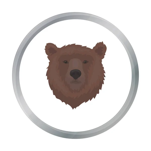 Ícone de focinho urso marrom em estilo cartoon isolado no fundo branco. País russo símbolo estoque vetor ilustração . — Vetor de Stock