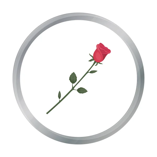 Ícone de rosa em estilo cartoon isolado no fundo branco. Ilustração de vetor de estoque de símbolo romântico . —  Vetores de Stock