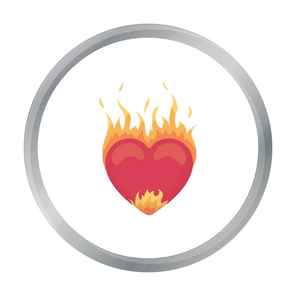 Coração em ícone de chama em estilo cartoon isolado no fundo branco. Ilustração de vetor de estoque de símbolo romântico . — Vetor de Stock