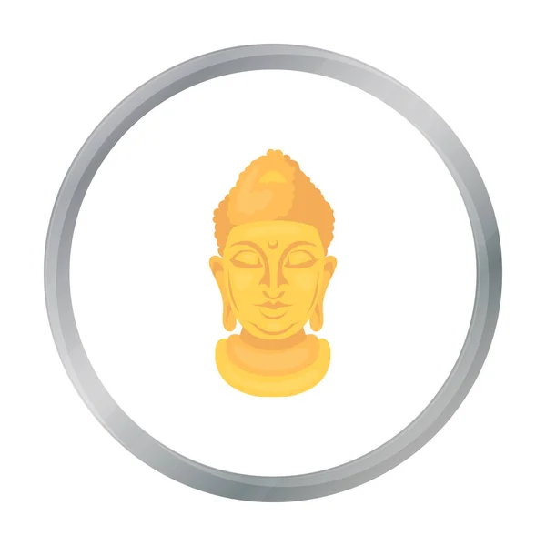 Buddha ikonját rajzfilm stílusú elszigetelt fehér background. Vallási szimbólum vektor stock illusztráció. — Stock Vector